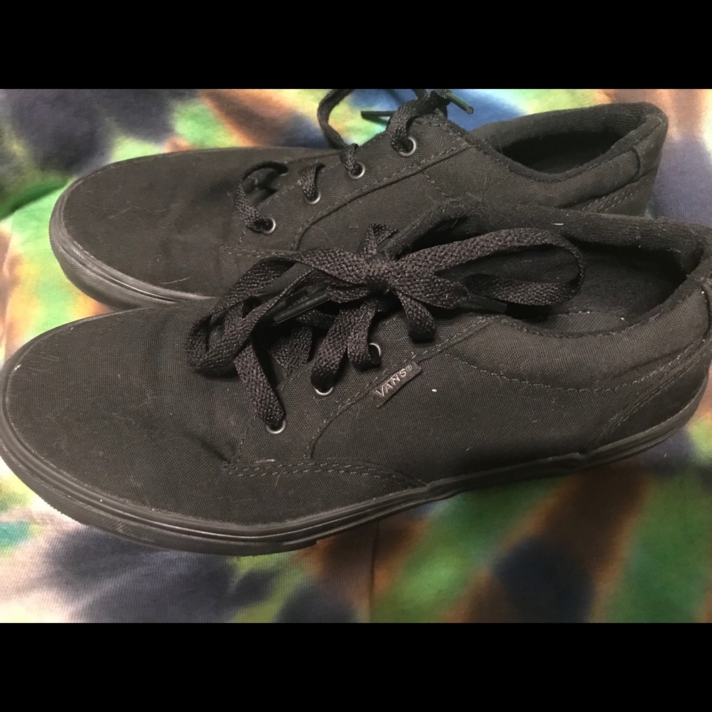 All Black Vans Womens 8/Kids 6